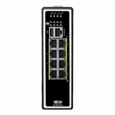 NGI-M08POE8-L2 Tripp Lite 8 x Ports PoE+ 10/100/1000Base-T Layer 2 Managed Rail-Mountable Industrial Gigabit Ethernet Switch