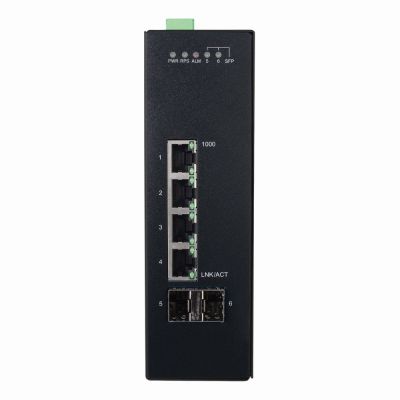 NGI-S04C2 Tripp Lite 4 x Ports 1000Base-T + 2 x Ports SFP mini-GBIC Layer 2 Managed Rail-Mountable Industrial Gigabit Ethernet Switch