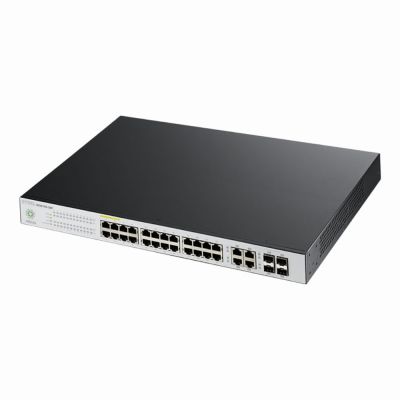 NSW200-28P ZyXEL 24 x Ports PoE 10/100/1000Base-T + 4 x SFP+ Ports Layer 2 Managed 1U Rack-mountable Gigabit Ethernet Network Switch