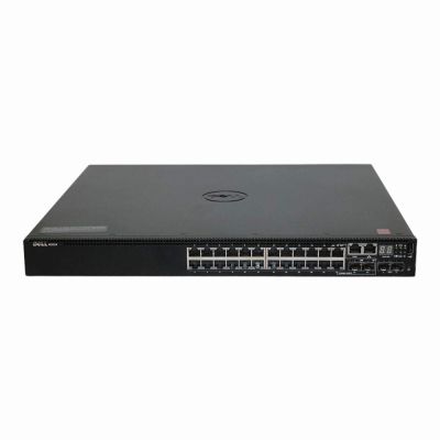 PDJ93 Dell Networking N3000 Series N3024 24 x RJ-45 Ports 10/100/1000Base-T + 2 x SFP Ports + 2 x SFP+ Ports Layer 3 Managed 1U Rack-mountable Gigabit Ethernet Network Switch