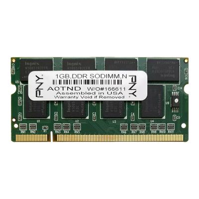 MN1024SD1-333 PNY 1GB PC2700 DDR-333MHz non-ECC Unbuffered CL2.5 200-Pin SoDimm Memory Module