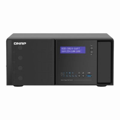 QGD-3014-16PT QNAP 14 x Ports PoE+ 1000Base-T + 2 x Ports PoE+ SFP Combo + 4 x Bays SATA III 3.5-Inch Desktop Gigabit Ethernet Network Switch