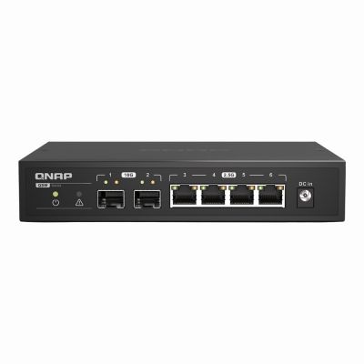 QSW-2104-2T QNAP 2 x Ports 10GBase-T + 4 x Ports 2.5GbE Desktop Switch