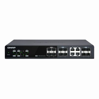 QSW-M1204-4C QNAP 8 x Ports SFP+ 10GBase-X + 2 x SFP+/RJ45 Combo Ports Layer 2 Managed Desktop Gigabit Ethernet Network Switch