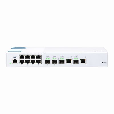 QSW-M408-2C QNAP 8 x Ports 1000Base-T + 2 x Ports Combo SFP+ + 2 x Ports SFP+ Layer 2 Managed Desktop Gigabit Ethernet Switch