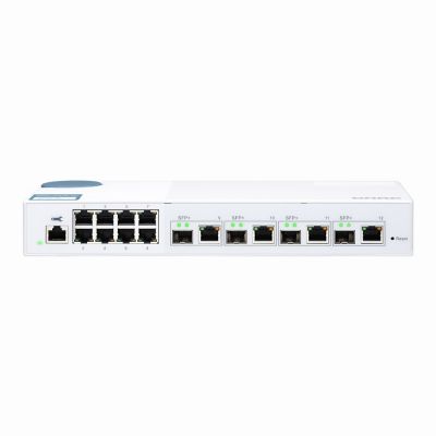 QSW-M408-4C QNAP 8 x Ports 1000Base-T + 4 x Ports Combo SFP+ Layer 2 Managed Desktop Gigabit Ethernet Switch