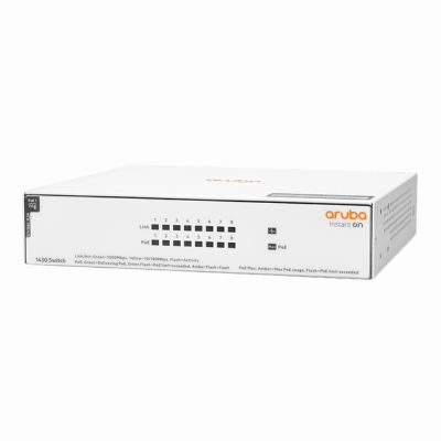 R8R46A HP Aruba Instant On 1430 8G Class4 PoE 8 x 10/100/1000 PoE Rack-Mountable Layer 2 Unmanaged Gigabit Ethernet Network Switch