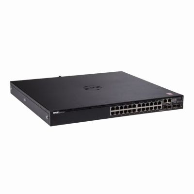 RN6NV Dell Networking N3000 Series N3024P 24 x RJ-45 Ports PoE+ 10/100/1000Base-T + 2 x SFP Ports + 2 x SFP+ Ports Layer 3 Managed 1U Rack-mountable Gigabit Ethernet Network Switch
