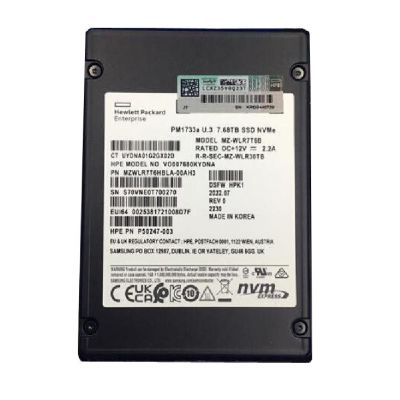 MZWLR7T6HBLA-00AH3 Samsung PM1733a 7.68TB PCIe Gen 4.0 x4 NVMe 2.5-Inch Solid State Drive HPE OEM