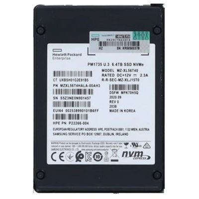 MZ-XL56T40 Samsung 6.4TB PCIe Gen 4.0 x4 NVMe MU SFF U.3 Solid State Drive