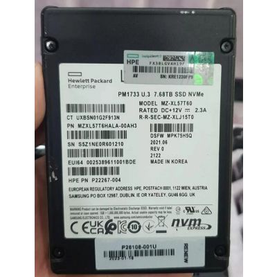 MZ-XL57T60 Samsung 7.68TB PCIe Gen 4.0 x4 NVMe RI SFF SC U.3 Solid State Drive