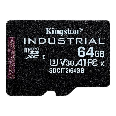 SDCIT/64GBSP Kingston 64GB Class 10 Industrial Temp microSDXC UHS-I Single Pack Memory Card