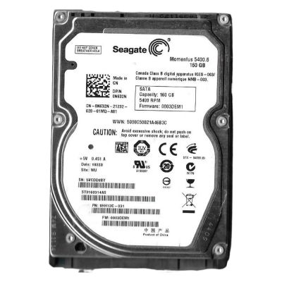 9HH13C-031 Seagate Momentus 5400.6 160GB 5400RPM SATA 3GB/s 8MB Cache 2.5-inch Hard Drive