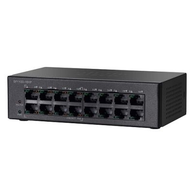 SF110D-16HP Cisco Small Business 16-Port X 10/100 PoE RJ-45 Unmanaged Wall-Mountable Dektop Switch