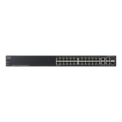 SG300-28P Cisco Small Business 300 Series 24 x Ports PoE 1000Base-T + 2 x Ports RJ-45 + 2 x combo SFP Layer 3 Managed 1U Rack Mountable Gigabit Ethernet Network Switch