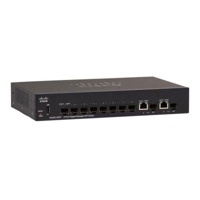 SG350-10SFP-K9 Cisco 250 Series 8-Ports SFP 10/100/1000Base-T PoE+ Manageable Layer 3 Rack-mountable 1U Gigabit Ethernet Switch