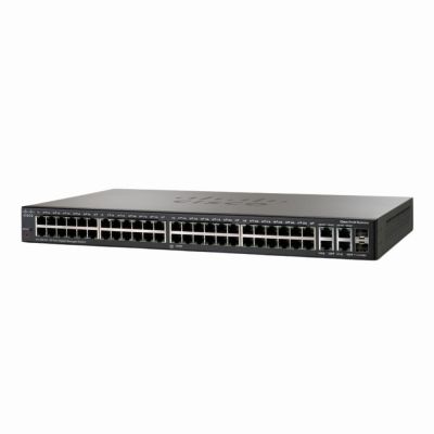 SG350-52-K9 Cisco Small Business 350 Series SG350-52 48 x Ports 10/100/1000Base-T + 2 x Ports SFP Layer 3 Managed Rack-mountable Gigabit Ethernet Network Switch