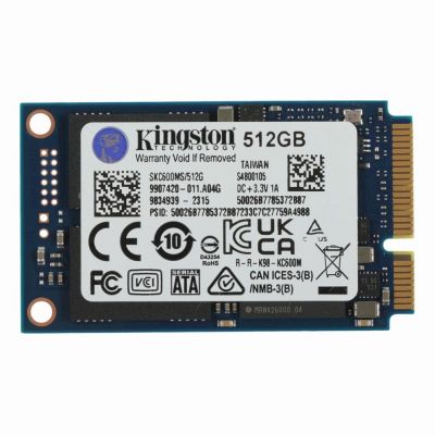 SKC600MS/512G Kingston KC600 Series 512GB Triple-Level Cell SATA 6Gb/s 3D NAND (XTS-AES 256-bit Encryption) mSATA Solid State Drive