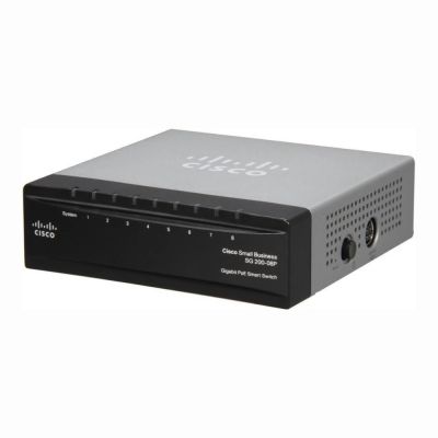 SLM2008PT-NA Cisco 200 SG200-08P 4 x Ports PoE 1000Base-T + 4 x Ports GBE Layer 2 Managed Gigabit Ethernet Smart Network Switch