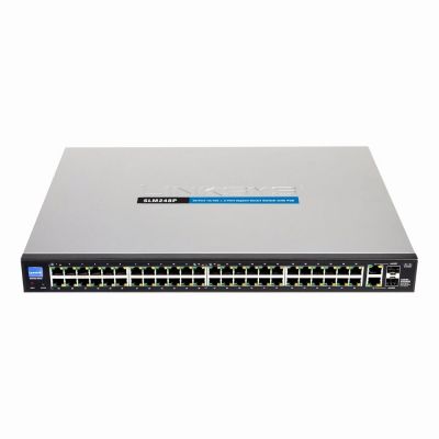 SLM248PG5 Linksys Group 48-Port 10/100 + 2-Port 10/100/1000 Gigabit Smart Switch with 2 Combo SFPs And PoE