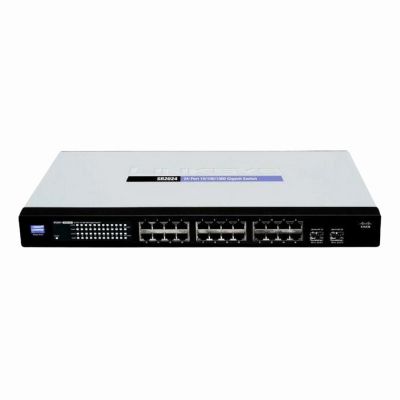 SR2024-SG Linksys SR2024 24-Port Gigabit Switch 2 x SFP (mini-GBIC) 24 x 10/100/1000Base-T LAN