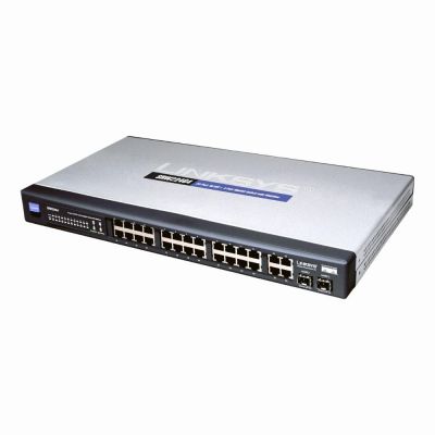 SRW224G4-SG Linksys SRW224G4 Gigabit Ethernet Switch 2 x SFP (mini-GBIC) Shared 24 x 10/100Base-TX LAN 4 x 10/100/1000Base-T Uplink