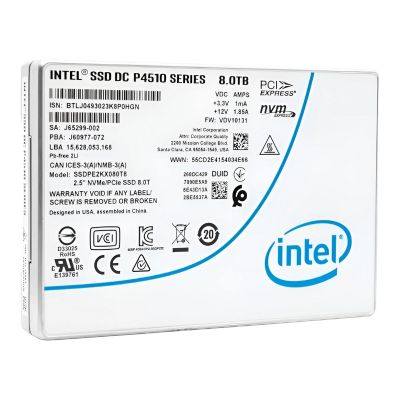 SSDPE2KX080T801 Solidigm DC P4510 8TB PCIe 3.1 x4 3D TLC 2.5-Inch Solid State Drive