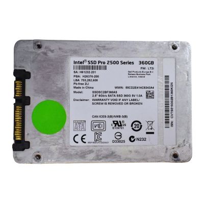 SSDSC2BF360A5 Intel Pro 2500 Series 360GB MLC SATA 6Gbps 2.5-Inch Solid State Drive
