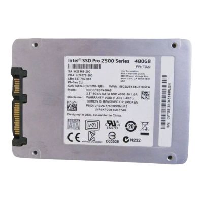SSDSC2BF480A5 Intel Pro 2500 Series 480GB 6Gb/s SATA 2.5-Inch Solid State Drive