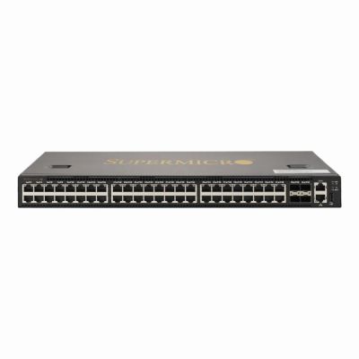 SSE-G3648BR Supermicro Reverse Airflow (back to front) 48 x 1Gbps Ethernet ports with 4 x 10Gbps SFP+ Layer 3 Ethernet Switch
