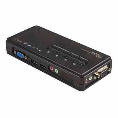 SV411KUSB StarTech 4-Port Mini USB KVM kit with Cables and Audio Switch