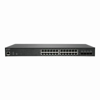 SWS14-24FPOE SonicWall 24-Ports 10/100/1000Base-T RJ-45 PoE+ 4-Ports 10GBase-X SFP+ Managed Rack-mountable 1U Gigabit Ethernet Network Switch