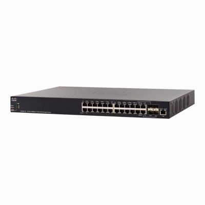 SX350X-24-K9 Cisco Small Business 350X Series SX350X-24 24 x Ports 10GBase-T + 4 x Combo SFP+ Ports Layer 3 Managed Rack-mountable Gigabit Ethernet Stackable Network Switch