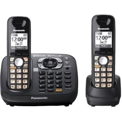 KX-TG6582T Panasonic Dual Cordless Handsets with Answering System Headset