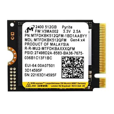MTFDKBK512QFM-1BD1AABYYR Micron 512GB PCIe NVMe 4.0 x4 M.2 2230 SSD