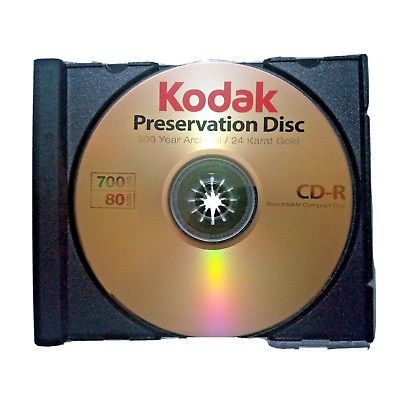 21101 Kodak Gold Preservation 52x CD-R Media - 700MB - 120mm Standard - 1 Pack Slim Jewel Case