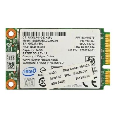 SSDMAEXC024G3H Intel 313 Series 24GB SLC mSATA 3Gb/s 2.5-Inch SSD