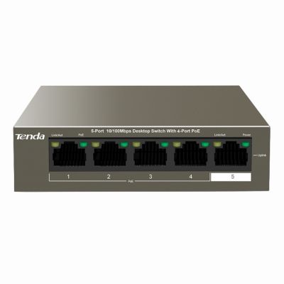 TEF1105P-4-38W Tenda 5-Port 10/100Mbps Desktop Switch with 4-Port PoE