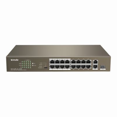 TEF1118P-16-150W Tenda 16FE+2GE/1SFP Desktop Switch With 16-Port PoE