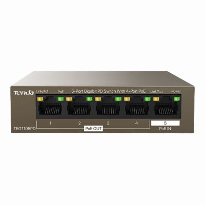 TEG1105PD Tenda 5-Port Gigabit PD Switch With 4-Port PoE