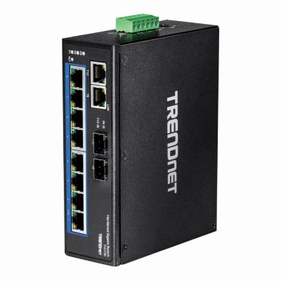TI-G102 TRENDnet 10-Port Hardened Industrial Gigabit DIN-Rail Switch