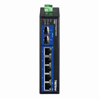 TI-G62 TRENDnet 6-Port Hardened Industrial Gigabit DIN-Rail Switch