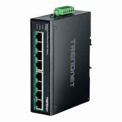 TI-PE80 TRENDnet 8-Port Industrial Fast Ethernet PoE+ DIN-Rail Switch