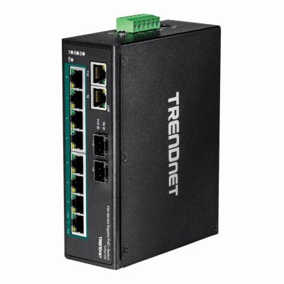 TI-PG102 TRENDnet 10-Port Industrial Gigabit PoE+ DIN-Rail Switch
