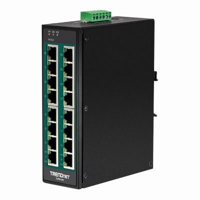 TI-PG160 TRENDnet 16-Port Industrial Gigabit PoE+ DIN-Rail Switch