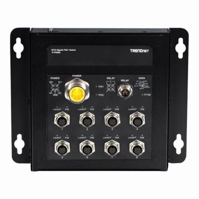 TI-TPG80 TRENDnet 8-Port Industrial EN50155 M12 Gigabit PoE+ Railway Switch