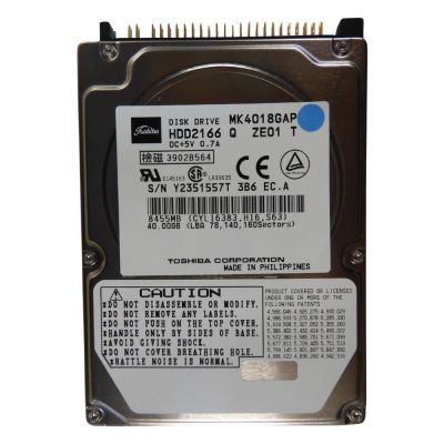 MK4018GAP Toshiba MK4018GAP 40 GB 2.5 Plug-in Module Hard Drive 4200 rpm 2 MB Buffer