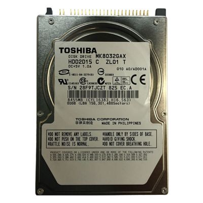 MK8032GAX Toshiba 80GB 8MB Cache 5400RPM ATA-100 2.5-inch Hard Drive