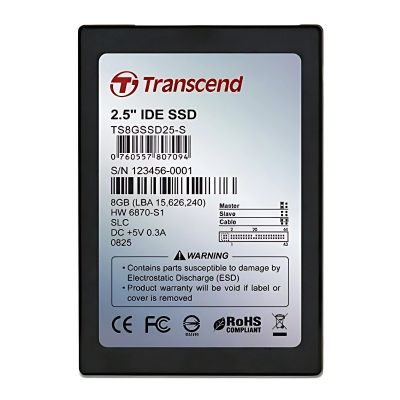 Transcend TS8GSSD25-S 8GB IDE Ultra ATA/100 (ATA-6) 2.5-Inch Solid State Drive
