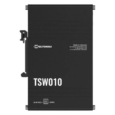 TSW010000000 Teltonika TSW010 Switch 5 10/100-Port, PLUG and PLAY, Integrated DIN Rail Bracket and Surface Mounting Options